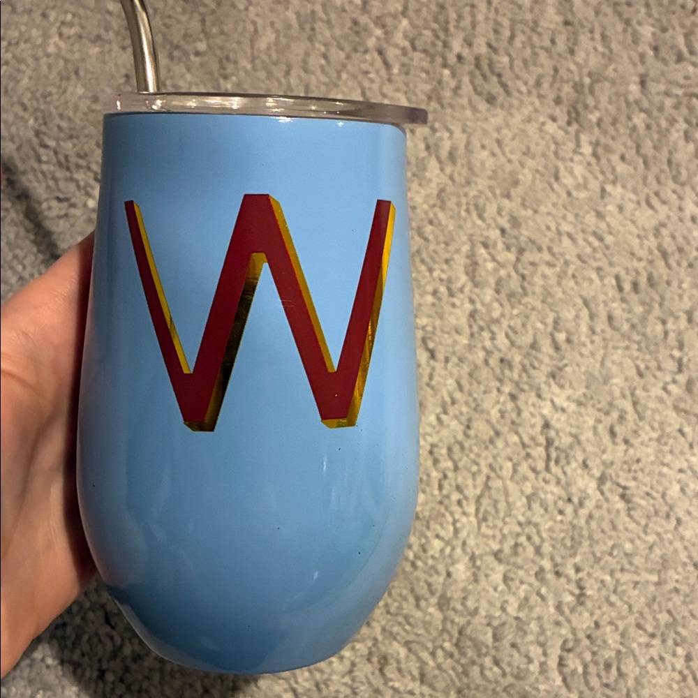 OpalHouse Tumbler with Purple and Gold W with Straw